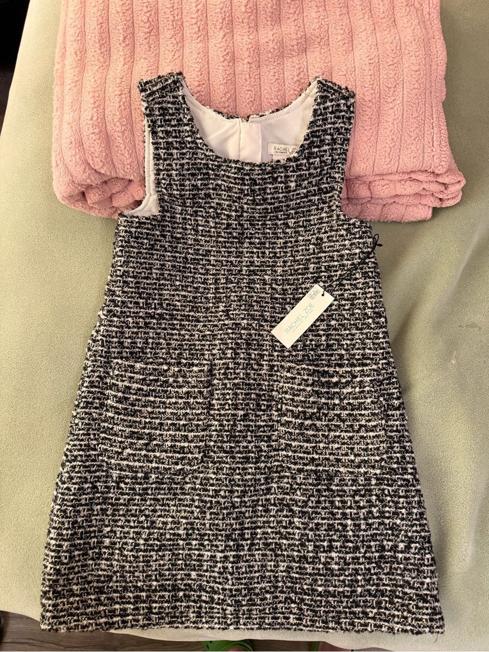 Rachel Zoe Black & White Tweed Sleeveless Dress